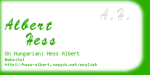 albert hess business card